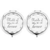 2 Pack Bridesmaid Proposal Gifts,1 Maid Of Honor Mirror 1 Matron Of Honor Mirror,Crystal Pocket Compact Makeup Mirror Wedding Bridesmaid Gifts Bachelorette Party Gifts For Bride (silver)