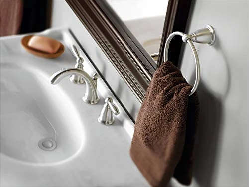 Moen YB2286BN Brantford Collection Traditional Single Post Bathroom Hand -Towel Ring, Brushed Nickel 5 Moen YB2286BN Brantford Collection Traditional Single Post Bathroom Hand -Towel Ring, Brushed Nickel - Image 3