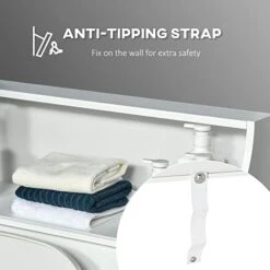 Kleankin Over The Toilet Storage, Bathroom Organizer With Adjustable Inner Shelf, And Door Cabinet, White -Moen Shop 41WuH2hJKuL