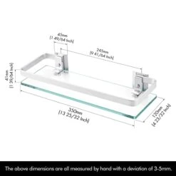 KES Aluminum Bathroom Glass Shelf Tempered Glass Rectangular 1 Tier Extra Thick Silver Wall Mounted, A4126A -Moen Shop 41XE3ocJ1FL