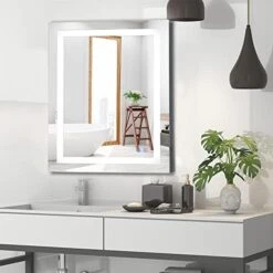 Bonnlo 32"×24" (800×600mm)Bluetooth Mirror,Led Bathroom Mirror Smart Mirror With Bluetooth Speaker, Anti-Fog Bathroom Led Mirror With Memory Touch, Dimmable Espejos Para Baños, Vertically/Horizontally -Moen Shop 41Y1AitEeKL. AC