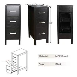 Eclife 60’’ Bathroom Vanity Combo Black W/Side Cabinet Vanity Modern Pedestal Cabinet Set Pedestal Stand Wood With Bathroom Vanity Mirror Soft Closing Cabinet Doors Set (2B06 B11) -Moen Shop 41Y4ITgLvvL