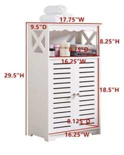 Kings Brand Furniture - Carol Wood Bathroom Floor Storage Cabinet, White -Moen Shop 41YhxhK56EL