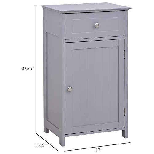 Kleankin Bathroom Cabinet With Drawer And Shelf, Toilet Vanity Cabinet For Toilet Paper, Towels Or Shampoo, Grey 3 Kleankin Bathroom Cabinet With Drawer And Shelf, Toilet Vanity Cabinet For Toilet Paper, Towels Or Shampoo, Grey