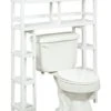 New Ridge Home Goods Home Solid Wood 2-Tier Space Saver With Side Storage For Bathroom, WHITE -Moen Shop 41YudT8fspL