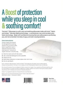 Ionic Fabric Antimicrobial Pillowcase, USA, With Acteev Active Zinc Ion Protection Technology (Travel)