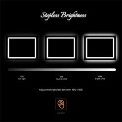 Bonnlo 32"×24" (800×600mm)Bluetooth Mirror,Led Bathroom Mirror Smart Mirror With Bluetooth Speaker, Anti-Fog Bathroom Led Mirror With Memory Touch, Dimmable Espejos Para Baños, Vertically/Horizontally -Moen Shop 41ZIq7PEPAL