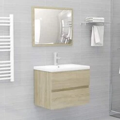 DiMorture Wall Mounted Bathroom Cabinet With Acrylic Mirror, Floating Pedestal Sink Cabinet With Drawer, Traditional Bathroom Vanity Base Cabinet For Bathroom Brown(No Sink) -Moen Shop 41ZPuw8 jL. AC