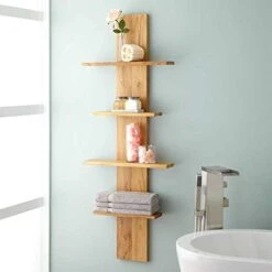 Signature Hardware 412404 Wulan 21-3/4" Teak Wood Bathroom Shelf -Moen Shop 41ZUOTrzRuL. AC