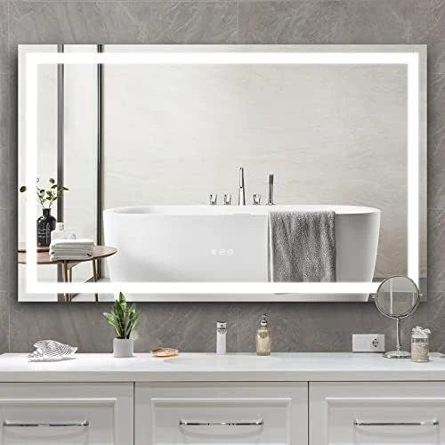 COZZIE Bathroom Vanity Mirror,60x28 Inch Lighted Vanity Mirror,3-Color 3000-6000k Dimmable Anti-Fog CRI 90+ Bathroom Mirrors For Wall(White/Natural/Warm Lights) 10 COZZIE Bathroom Vanity Mirror,60x28 Inch Lighted Vanity Mirror,3-Color 3000-6000k Dimmable Anti-Fog CRI 90+ Bathroom Mirrors For Wall(White/Natural/Warm Lights) - Image 8