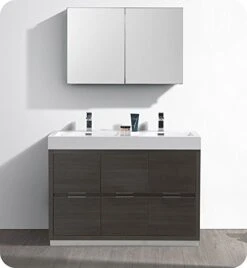 Fresca Valencia 48" Gray Oak Free Standing Double Sink Modern Bathroom Vanity 7 Fresca Valencia 48" Gray Oak Free Standing Double Sink Modern Bathroom Vanity -Moen Shop 41ak3ZOTR9L