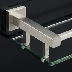 Alise GC2000-LS SUS 304 Stainless Steel Bathroom Glass Shelf Wall Mount 20 Inch,Brushed Nickel -Moen Shop 41aoHPHtytL