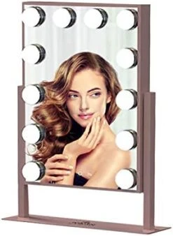 Impressions Vanity Hollywood Tri-Tone XL Makeup Mirror With 12 LED Bulbs, Vanity Dressing Mirror With 360 Degree Swivel (Rose Gold) -Moen Shop 41b WaLM6YL. AC