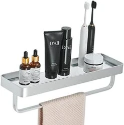 Dancrul Bathroom Shelf, Glass Bathroom Shelves Wall Mounted, Rectangular Floating Shelves, Shelves For Wall Decor, Bathroom Organizer, Matte Black Set -Moen Shop 41brexrnXiS. AC