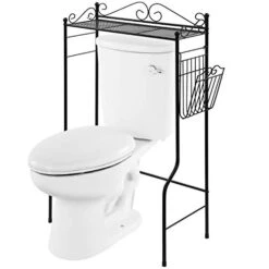 MyGift Black Metal Bathroom Over The Toilet Shelf With Magazine Basket, Space Saver Freestanding Storage Organizer Rack 13 MyGift Black Metal Bathroom Over The Toilet Shelf With Magazine Basket, Space Saver Freestanding Storage Organizer Rack -Moen Shop 41coBUobCQL