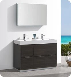 Fresca Valencia 48" Gray Oak Free Standing Double Sink Modern Bathroom Vanity 9 Fresca Valencia 48" Gray Oak Free Standing Double Sink Modern Bathroom Vanity -Moen Shop 41eqK25CSNL