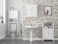 UTEX Bathroom Storage Over The Toilet, Bathroom Cabinet Organizer With Adjustable Shelves, Bathroom Space Saver For Bathroom, White 13 UTEX Bathroom Storage Over The Toilet, Bathroom Cabinet Organizer With Adjustable Shelves, Bathroom Space Saver For Bathroom, White -Moen Shop 41fnws6dsqL 1