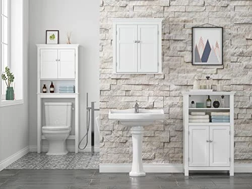 UTEX Bathroom Storage Over The Toilet, Bathroom Cabinet Organizer With Adjustable Shelves, Bathroom Space Saver For Bathroom, White 7 UTEX Bathroom Storage Over The Toilet, Bathroom Cabinet Organizer With Adjustable Shelves, Bathroom Space Saver For Bathroom, White - Image 5