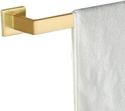 Brushed Gold Towel Bar,16-Inch Towel Bar For Bathroom Square Base SUS304 Stainless Steel Wall Mount Bath Towel Holder Bathroom Hardware Accessories -Moen Shop 41fxkWj4DoL. AC