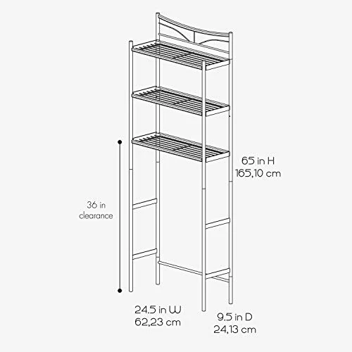 Zenna Home No Tools SlideFit Over The Toilet Bathroom Spacesaver, Bronze 5 Zenna Home No Tools SlideFit Over The Toilet Bathroom Spacesaver, Bronze - Image 3