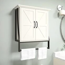 MXARLTR Over The Toilet Storage Cabinet, Over Toilet Bathroom Organizer With Barn Doors Above Toilet Storage Cabinet -Moen Shop 41gLGR7b53L