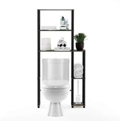 Furinno Turn-N-Tube With 5 Shelves Toilet Space Saver, French Oak Grey/Black -Moen Shop 41gMwpJvQcL