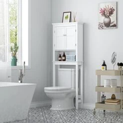 UTEX Bathroom Storage Over The Toilet, Bathroom Cabinet Organizer With Adjustable Shelves, Bathroom Space Saver For Bathroom, White 12 UTEX Bathroom Storage Over The Toilet, Bathroom Cabinet Organizer With Adjustable Shelves, Bathroom Space Saver For Bathroom, White -Moen Shop 41gxBUhtwnL