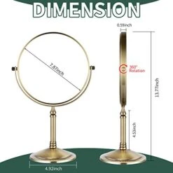 Nicesail Tabletop Makeup Mirror, Double-Side 1X-10X, 360 Swivel Cosmetic Mirror For Table Desk, No Light Antique Bronze (8 Inch, 10X) -Moen Shop 41jjuZ6uuoL