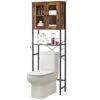Tajsoon 3-Tier Over The Toilet Storage Rack, Space Saver Bathroom Organizer Shelf, Multifunctional Storage Rack With Wooden Cabinet, Freestanding Bathroom Shelves With Hook, Metal, Rustic Brown 2 Tajsoon 3-Tier Over The Toilet Storage Rack, Space Saver Bathroom Organizer Shelf, Multifunctional Storage Rack With Wooden Cabinet, Freestanding Bathroom Shelves With Hook, Metal, Rustic Brown -Moen Shop 41jluCajBHL
