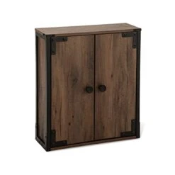 Landia Home Wall Mounted Bathroom Cabinet For Storage, Industrial Themed With A Steel Frame And Adjustable Shelf