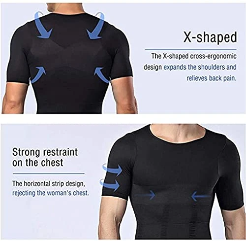 TTCPUYSA 2021 Men's Shaper Slimming Compression T-Shirt,Athletic Slim Shapewear Compression Vest Sleeveless,Suitable For Sports And Fitness (Black, M) 5 TTCPUYSA 2021 Men's Shaper Slimming Compression T-Shirt,Athletic Slim Shapewear Compression Vest Sleeveless,Suitable For Sports And Fitness (Black, M) - Image 3