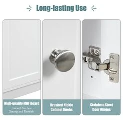 ELESS HOME Bathroom Storage Cabinet, Bathroom Floor Cabinet, Bathroom Cabinets Freestanding With 1 Door And 3 Open Shelves For Living Room Bathroom Home Office -Moen Shop 41krJgZs0cL