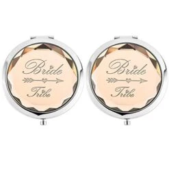 2 Pack Bachelorette Party Gifts For Bride,2 Bride Tribe Mirror,Crystal Pocket Compact Makeup Mirror,Wedding Bridesmaid Gifts-Mirror For Bridal Party,Bridesmaid Proposal Gifts (champagne) -Moen Shop 41lemM6UIsL 1