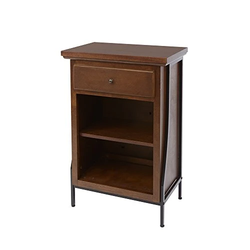Silverwood Leighton Bathroom Collection 2-Tier Floor Shelf With Drawer, 32" H, Brown 3 Silverwood Leighton Bathroom Collection 2-Tier Floor Shelf With Drawer, 32" H, Brown