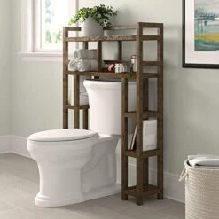 Bernardston 34.5" W X 48" H X 9" D Solid Wood Free-Standing Over-the-Toilet Storage -Moen Shop 41mrzqVn93L
