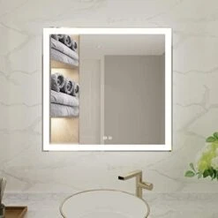 Illucid LED Mirror Oval 24x32 Inch， Anti-Fog Warm Light/Day Light Wall Mounted Bathroom Mirror Wall Switch Support Memory, Quick Hanging LED Mirrors For Bathroom -Moen Shop 41ndcoXkX5L. AC