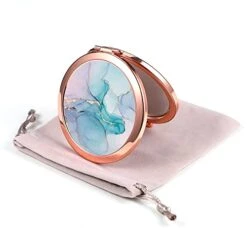 Dynippy Compact Mirror Rose Gold Makeup Mirror Folding Mini Pocket Mirror Portable Hand Mirror Double-Sided 2 X 1x Magnification For Woman Girls Great Gift (A-Butterflies Girl) -Moen Shop 41pfCpKTooL