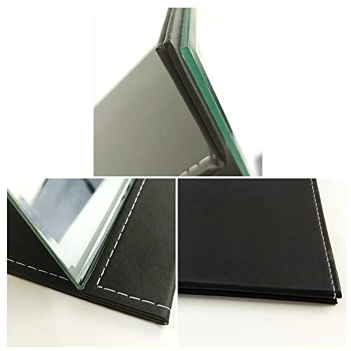 ZBEIVAN 10x7 Inches Portable Folding Makeup Mirror With Cosmetic Desktop Standing For Travel, Vanity Table, Room Decor, Beauty Gifts, Black 6 ZBEIVAN 10x7 Inches Portable Folding Makeup Mirror With Cosmetic Desktop Standing For Travel, Vanity Table, Room Decor, Beauty Gifts, Black - Image 4