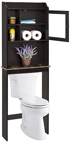 Dithoko Over The Toilet Storage Cabinet, Single Door Bathroom Storage Organizer, Bathroom Space Saver Shelves, Over The Toilet Cabinet With Open Storage Shelf, Black 6 Dithoko Over The Toilet Storage Cabinet, Single Door Bathroom Storage Organizer, Bathroom Space Saver Shelves, Over The Toilet Cabinet With Open Storage Shelf, Black - Image 4