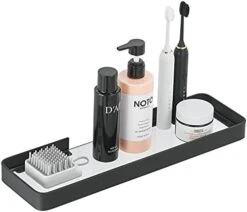 Dancrul Bathroom Shelf, Glass Bathroom Shelves Wall Mounted, Rectangular Floating Shelves, Shelves For Wall Decor, Bathroom Organizer, Matte Black Set -Moen Shop 41sKSB0X3NS. AC