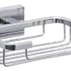 Tesa UK 40241-00000-00 Ekkro Soap Basket, High Shine Chrome-Plated Metal, Self-Adhesive, Square -Moen Shop 41sY0RTufaL
