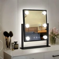 WEILY Hollywood Vanity Mirror With Lights,Large Lighted Makeup Mirror With 3 Color Light & 12 Dimmable Led Bulbs,Smart Lighted Touch Control Screen & 360 Degree Rotation(White) -Moen Shop 41sqZLVFHcL. AC