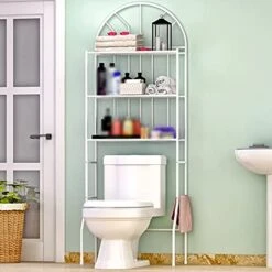 Shelf Over The Toilet, 3-Tier Bathroom Organizer Shelf Over Toilet, Free Standing Over The Toilet Storage Rack For Small Bathroom