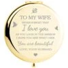 Gifts For Wife - I Love You Wife Gift Gold Compact Mirror - Romantic Gifts For Her Birthday, Wedding Anniversary, Valentines Day, Mothers Day, Or Christmas