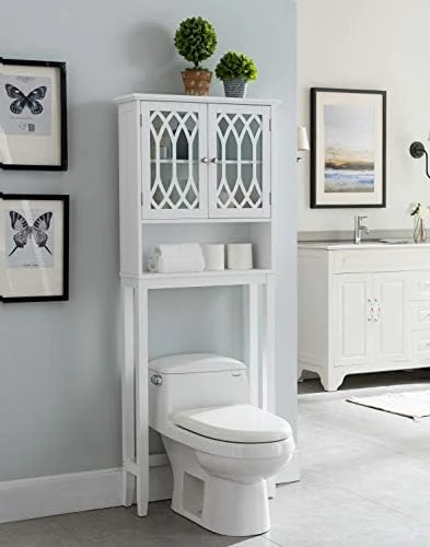 Kings Brand Furniture – Newberry Over The Toilet Bathroom Storage Cabinet Space Saver, White 8 Kings Brand Furniture – Newberry Over The Toilet Bathroom Storage Cabinet Space Saver, White - Image 6