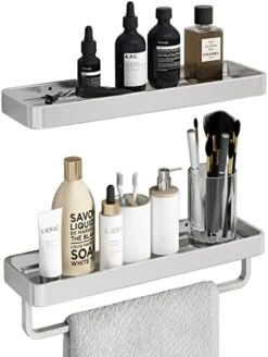 Danpoo Black Floating Shelf Bathroom Wall Shelf, 16" Tempered Glass Shelf Wall Mounted -Moen Shop 41tl0 8ax L. AC