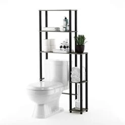 Furinno Turn-N-Tube With 5 Shelves Toilet Space Saver, French Oak Grey/Black -Moen Shop 41uAR9SnxJL