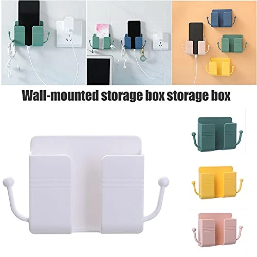 Sakalaexp Wall-Mounted Storage Box Remote Control Mobile Phone Plug Charging Wall Holder Self-Adhesive Punch Free Organizer Rack Cellphone Wall Mount Bed Side Shelf For Home Office 9 Sakalaexp Wall-Mounted Storage Box Remote Control Mobile Phone Plug Charging Wall Holder Self-Adhesive Punch Free Organizer Rack Cellphone Wall Mount Bed Side Shelf For Home Office - Image 7
