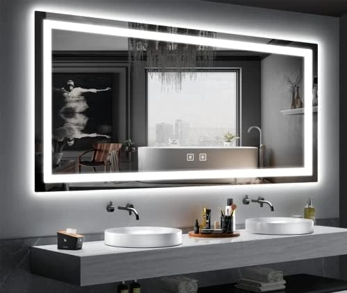SHUAFA LED Mirror For Bathroom, 24x32 Inch Backlit + Front Lighted Bathroom Mirror With Lights, High-Density Double Light Strips, 3 Colors, Shatter-Proof, Anti-Fog And Brightness Memory 16 SHUAFA LED Mirror For Bathroom, 24x32 Inch Backlit + Front Lighted Bathroom Mirror With Lights, High-Density Double Light Strips, 3 Colors, Shatter-Proof, Anti-Fog And Brightness Memory - Image 14