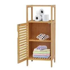 Kinbor Bamboo Bathroom Cabinet Floor Free Stand Storage Cabinet With Single Door Furniture Cabinet For Bathroom, Living Room, Bedroom 9 Kinbor Bamboo Bathroom Cabinet Floor Free Stand Storage Cabinet With Single Door Furniture Cabinet For Bathroom, Living Room, Bedroom -Moen Shop 41x6yGoVNuL
